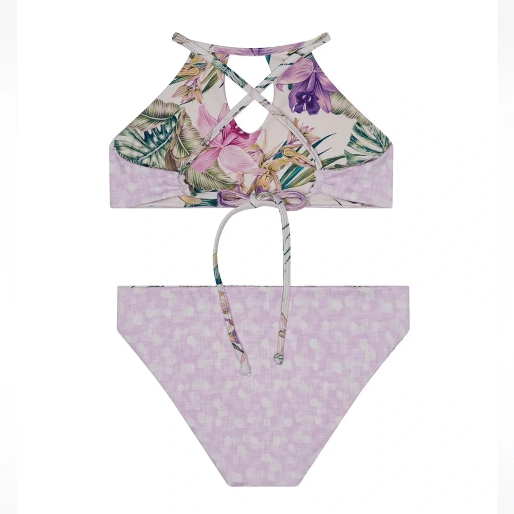 *Splendid Girls' Panama Garden Reversible Two Piece Bikini Set Size 14